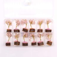 Mini Arbres de Gemmes sur Base en Bois - Quartz Rose (15 pierres)