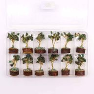 Mini Arbres de Gemmes sur Base en Bois - Aventurine Verte (15 pierres)