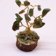 Mini Arbres de Gemmes sur Base en Bois - Aventurine Verte (15 pierres)