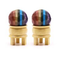 Boule de Guérison à Facettes avec Gemmes et Support – Sept Chakras