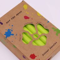 Ensemble de Bougies de Table de Couleur Unie - Paquet de 21 - Vert Citron