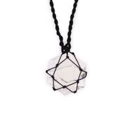 Pendentif Hexagone en Gemmes Lacées - Howlite blanche