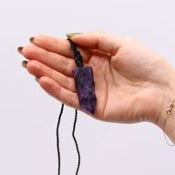 Pendentif à Pointe Plate avec Gemmes Lacées - Améthyste
