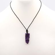 Pendentif à Pointe Plate avec Gemmes Lacées - Améthyste