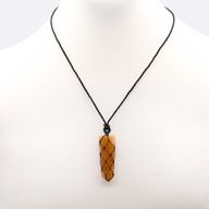 Pendentif à Pointe Plate avec Gemmes Lacées - Quartz Doré