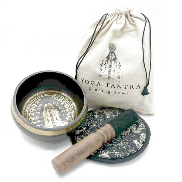 Coffret Cadeau Bol Chantant Battu et Gravé à la Main - 14cm - Yogi