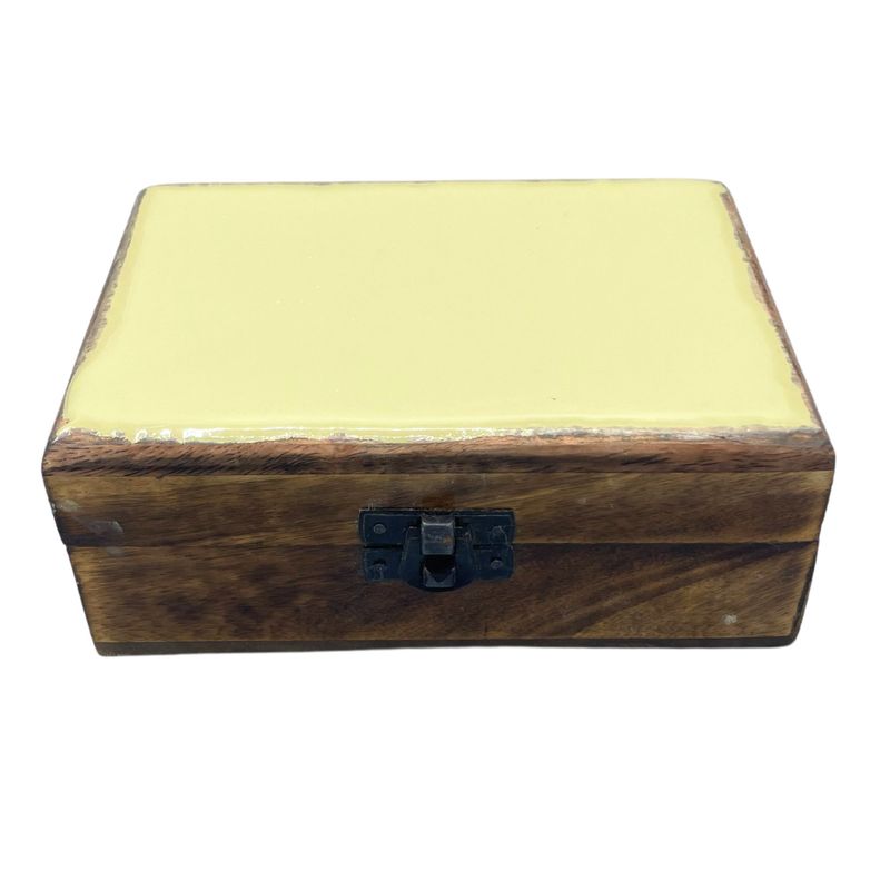 Moyenne Boîte en Bois Émaillé  - 15x10x6cm - Béton