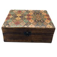 Grande Boîte en Bois Émaillé  - 20x15x7.5cm - Modèle Traditionnel