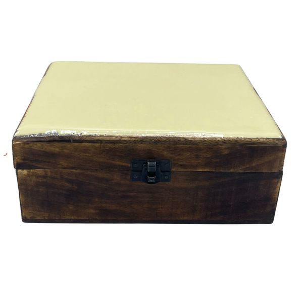 Grande Boîte en Bois Émaillé - 20x15x7.5cm - Béton