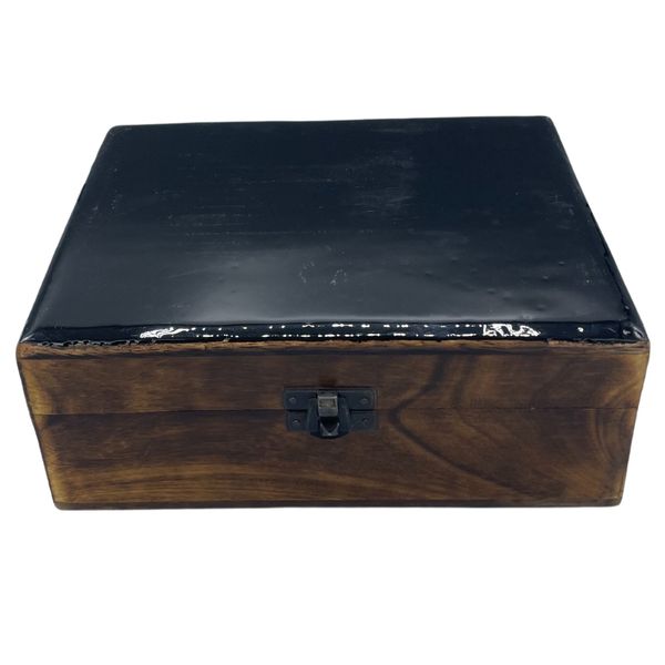 Grande Boîte en Bois Émaillé - 20x15x7.5cm - Noir