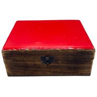 Grande Boîte en Bois Émaillé  - 20x15x7.5cm - Rouge