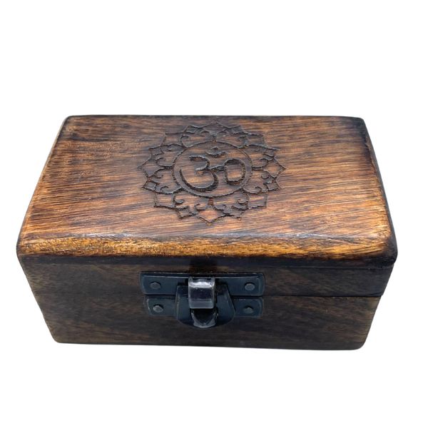 Boîte à Pilules en Bois 9x5x4cm - Motifs Sculptés - Assortis