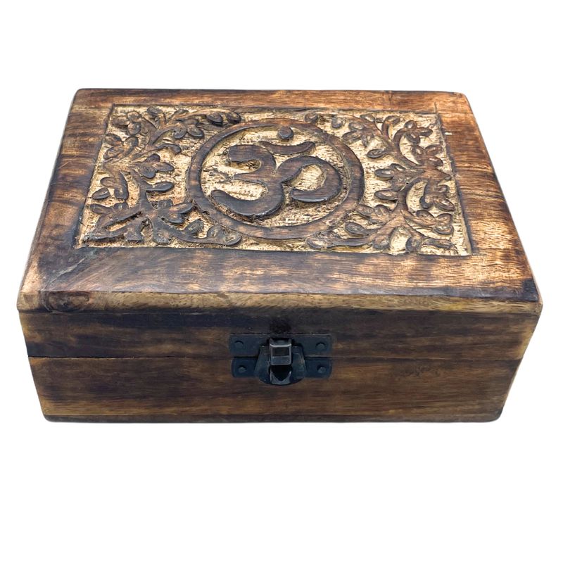 Boîte à Souvenirs en Bois Moyenne 15x10x6cm - Om