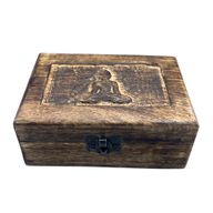 Boîte à Souvenirs en Bois Moyenne 15x10x6cm - Bouddha