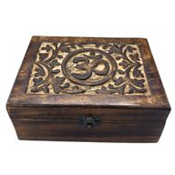 Grande Boîte à Souvenirs en Bois 20x15x7,5cm - Om