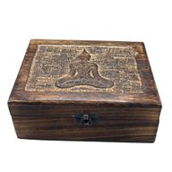 Grande Boîte à Souvenirs en Bois 20x15x7,5 cm - Bouddha