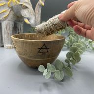 Bol en Bois pour Fumigation et Offrandes Rituelles - Quatre Éléments - 11x7cm