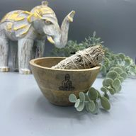 Bol en Bois pour Fumigation et Offrandes Rituelles - Bouddha - 11x7cm