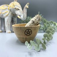 Bol en Bois pour Fumigation et Offrandes Rituelles - Pentagone - 11x7cm
