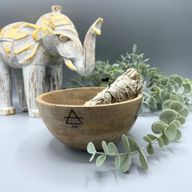 Bol en Bois pour Fumigation et Offrandes Rituelles - Quatre Éléments - 13x7cm