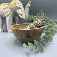 Bol en Bois pour Fumigation et Offrandes Rituelles - Bouddha - 13x7cm
