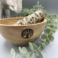 Bol en Bois pour Fumigation et Offrandes Rituelles - Arbre de Vie - 13x7cm