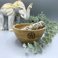 Bol en Bois pour Fumigation et Offrandes Rituelles - Pentagone - 13x7cm