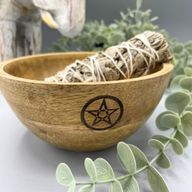 Bol en Bois pour Fumigation et Offrandes Rituelles - Pentagone - 13x7cm
