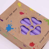 Ensemble de Bougies de Table de Couleur Unie - Paquet de 21 - Lilas