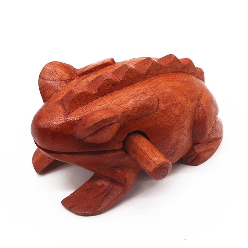 Grande Grenouille en Bois qui Coasse