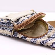 Sac Bandoulière Coton Naturel - Marron clair et bleu marine