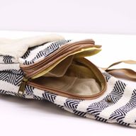Sac Bandoulière Coton Naturel -  Noir & Blanc