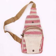 Sac Bandoulière Coton Naturel - Brun & Rose