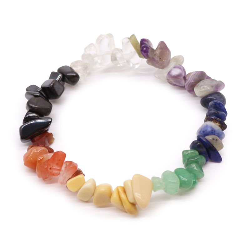 Bracelet en pierres de chip - Pierres des chakras".