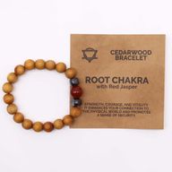 Bracelet de Chakra Racine en Cèdre avec Jaspe Rouge