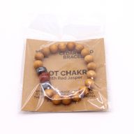 Bracelet de Chakra Racine en Cèdre avec Jaspe Rouge