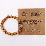 Bracelet de Chakra du Plexus Solaire en Cèdre avec Citrine