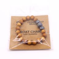 Bracelet de Chakra de la Gorge en Cèdre avec Sodalite