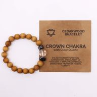 Bracelet de Chakra Couronne en Cèdre avec Quartz Clair