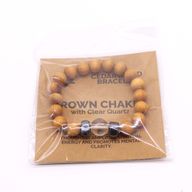 Bracelet de Chakra Couronne en Cèdre avec Quartz Clair
