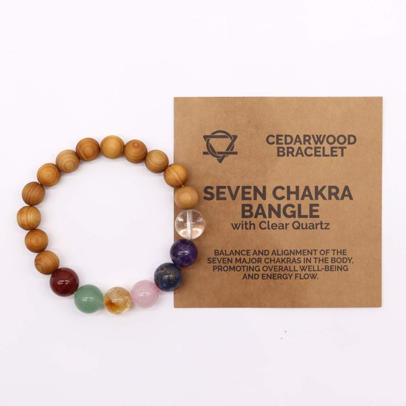 Bracelet de 7 Chakra en en Cèdre