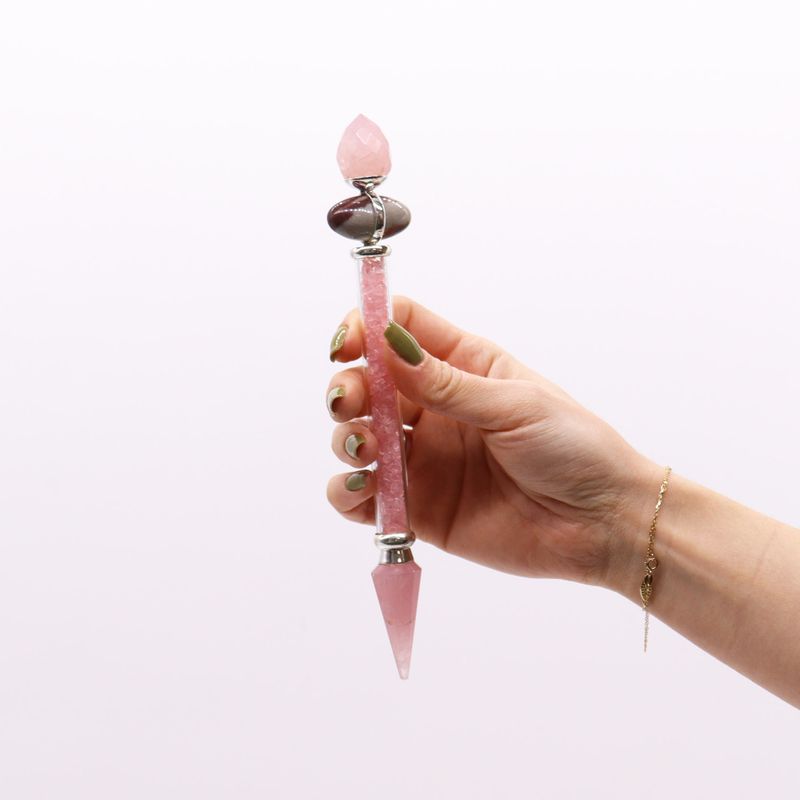 Baguette Magique Shiva Lingam - Quartz Rose - Amour
