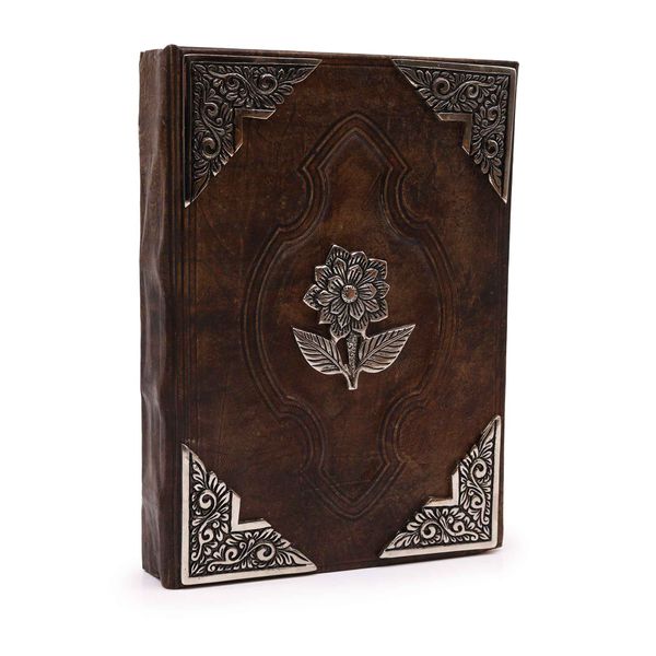 Livre Heafty Rouge Tan - Décor rose zinc - 200 Pages bords débordés - 26x18cm