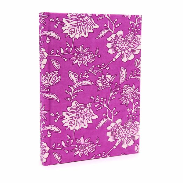 Carnets reliés en coton 20x15cm - 96 pages -Fuchsia Antique
