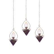 Pendule en Gemme Lanterne de Vie- Améthyste & Quartz de Roche