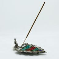 Porte-encens tibétain feuille de Bouddha