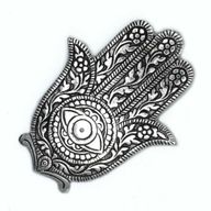 Porte-encens Hamsa en aluminium poli 14 cm