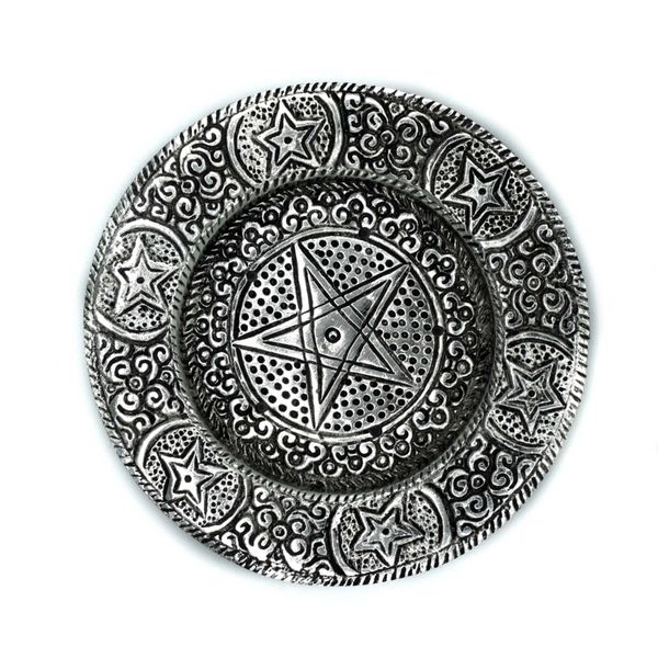 Porte-encens Pentagone en aluminium poli 11,5 cm
