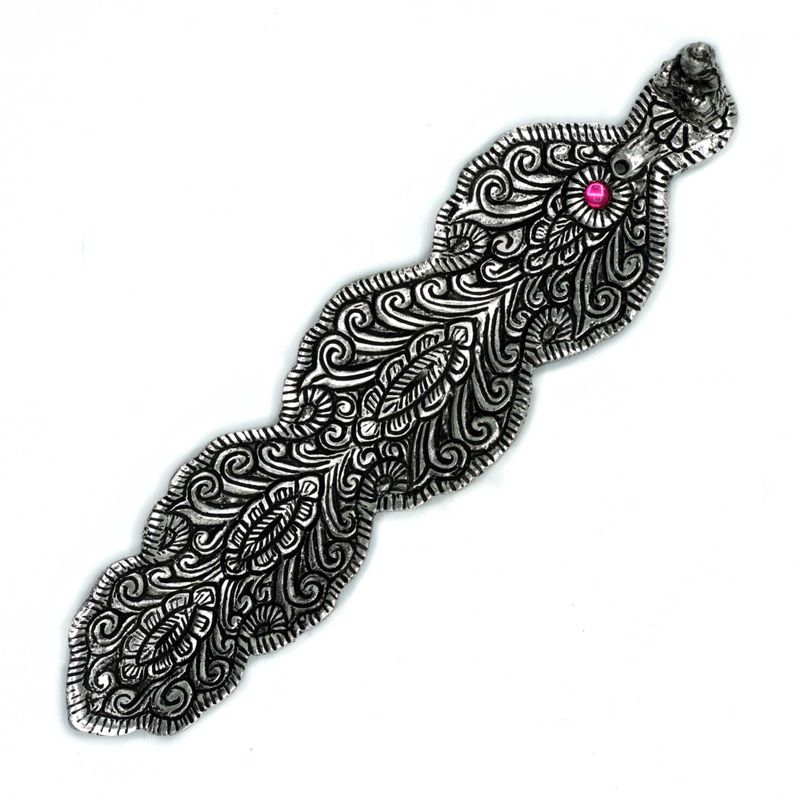 Porte-encens Bouddha Long en Aluminium Poli 20cm
