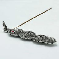 Porte-encens Bouddha Long en Aluminium Poli 20cm